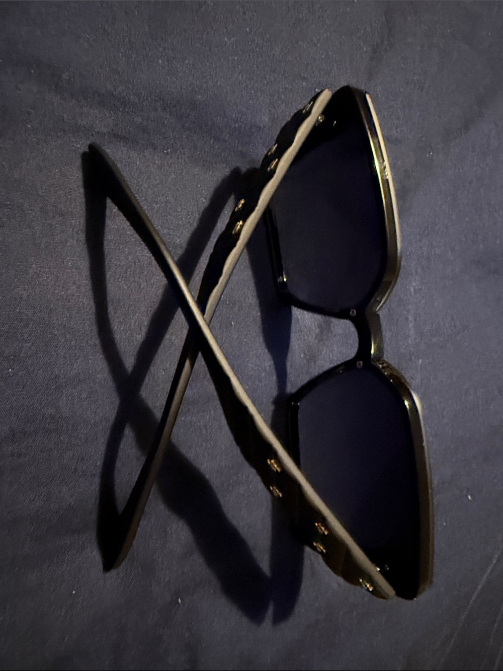 CHANEL Black Quilted Sunglasses with Gold CC Accents - Picture 9 of 9